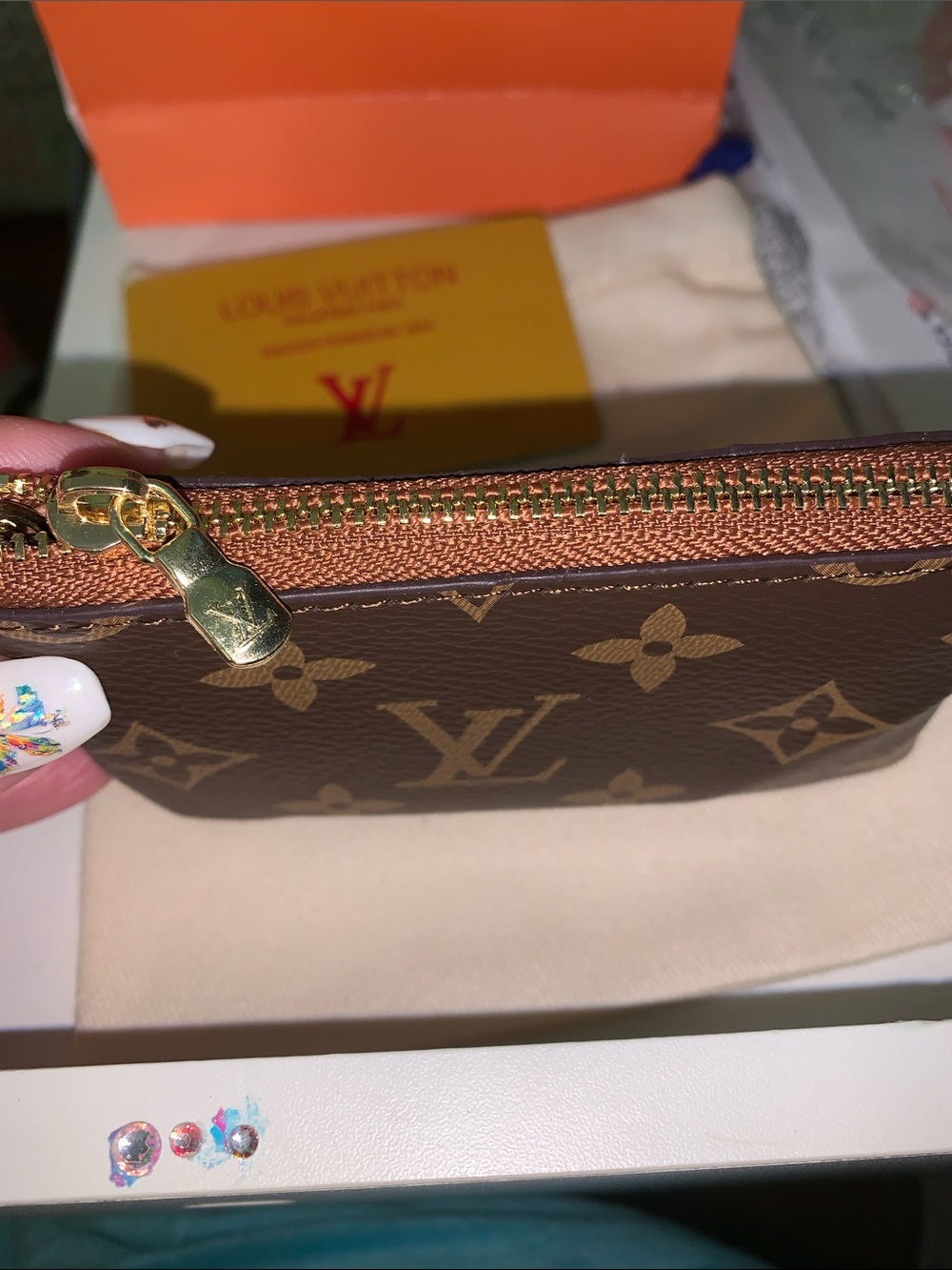 Louis Vuitton mini pouch purse/bag charm keychain - Picture 4 of 8